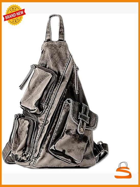 Versatile Crossbody Backpack Daypack Chest Fanny Pack Vegan  display picture 2